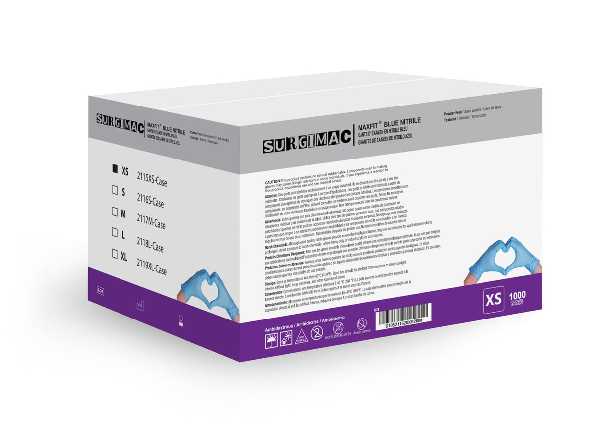 Nitrile Exam Gloves MacFit by SurgiMac | Blue | 300 Count