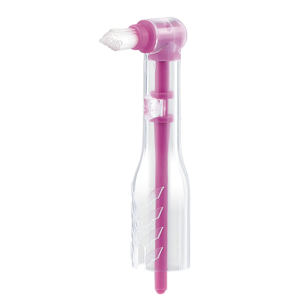 Pac-Dent | Oscillating AntiSplatr Mini disposable prophy angle, Tapered brush cup, 100/box | ASMB-100