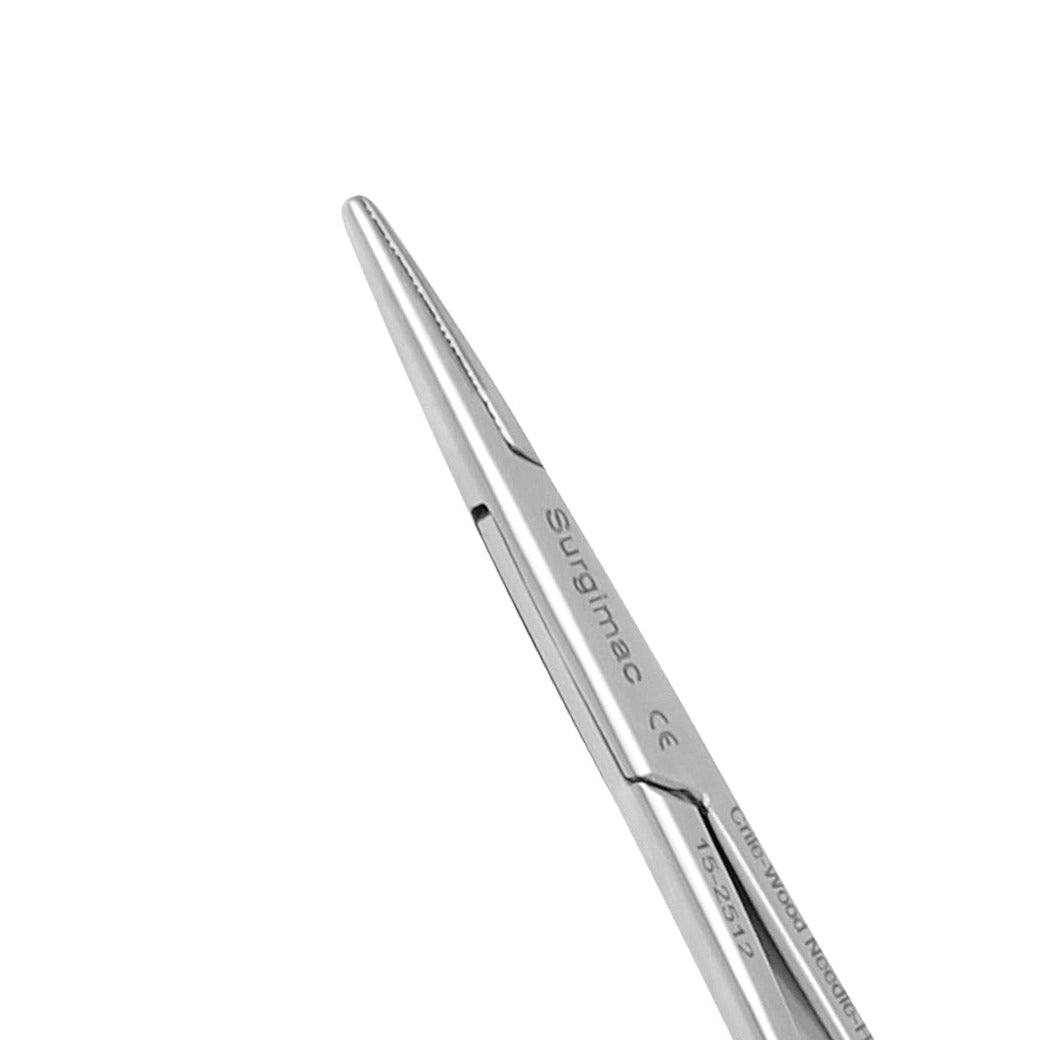 SurgiMac | SurgiMac 5.5"" Needle Holder w/ TC, Serrated Jaws, Straight, Gold Ring Handle, Pro Series, 1/Pk | 16-2512-P