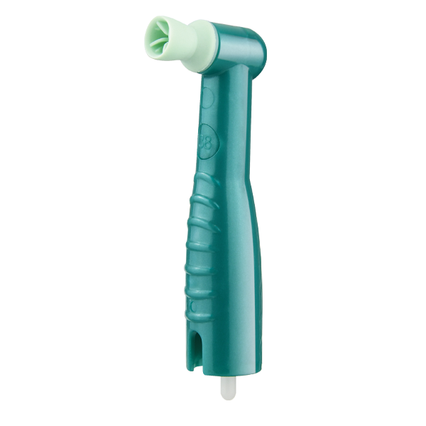 Pac-Dent | ProAngle Ergo disposable Prophy angle, soft teal cup | 168-144 ProAngle Ergo disposable Prophy angle, soft teal cup, standard boxage, 144/box