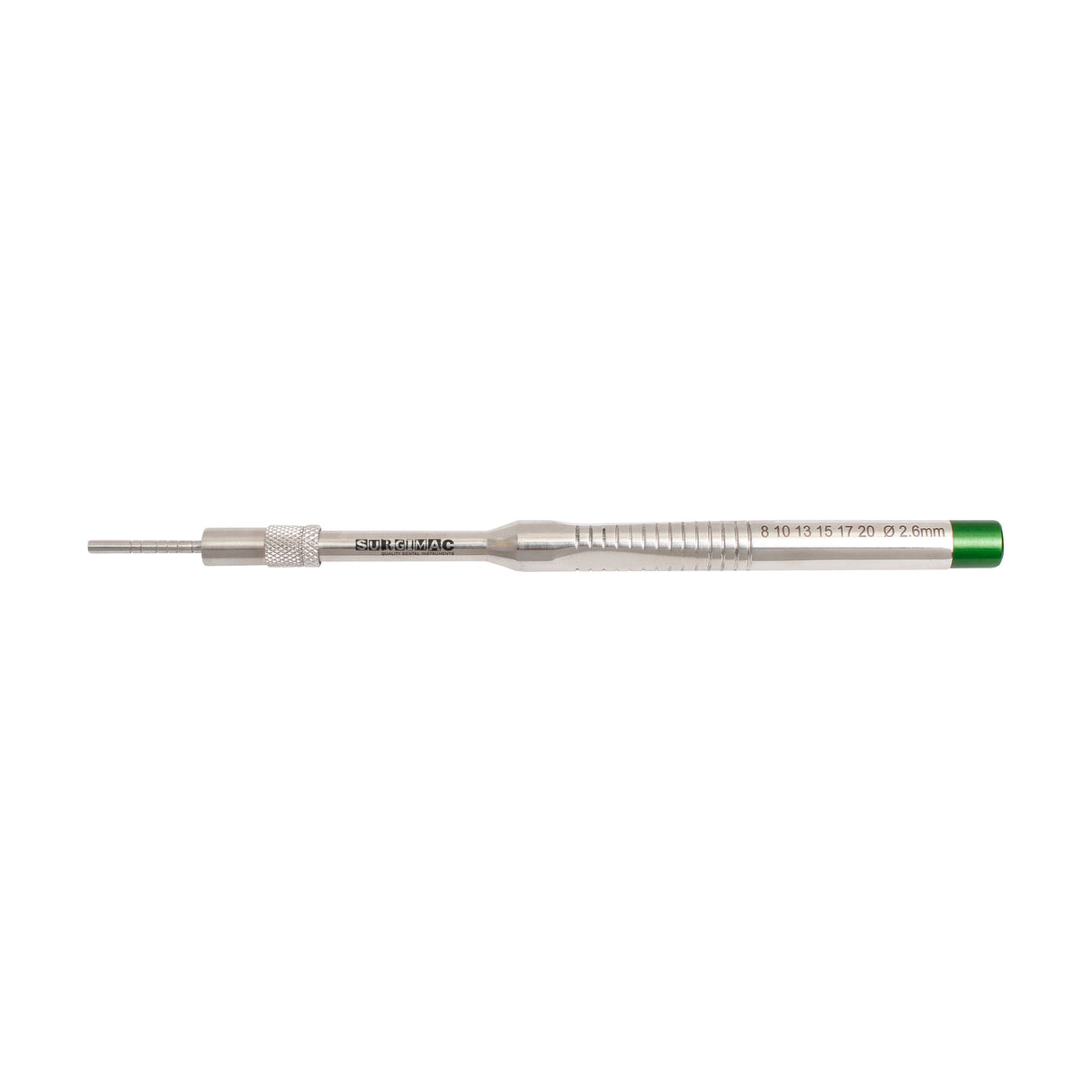 SurgiMac | 1 Straight Sinus Osteotomes L-Key Stops Concave Diameter 2.6, Stainless Steel, Pro Series, 1/Pk | OS-1001-P