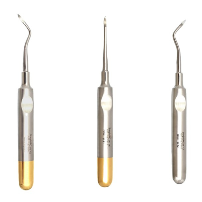 SurgiMac | Root Tip Pick Elevators, Set of 3, Stainless Steel with Easy Grip Handle, 3/Pk | 12-19-3