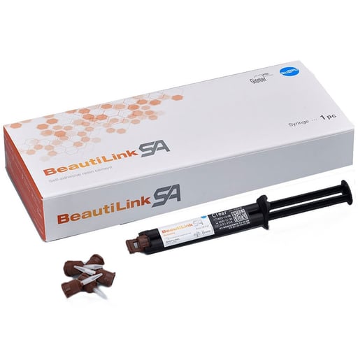 Shofu Dental | BeautiLink SA Dual-cure Automix Resin Cement, 5 mL Syringe, Ivory | C0204