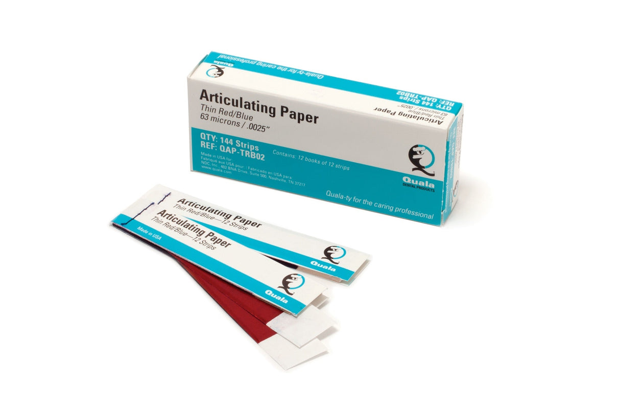Thin Red/Blue .0025 (63 microns), 12 strips/book, 12 bk/bx QAP-TRB02