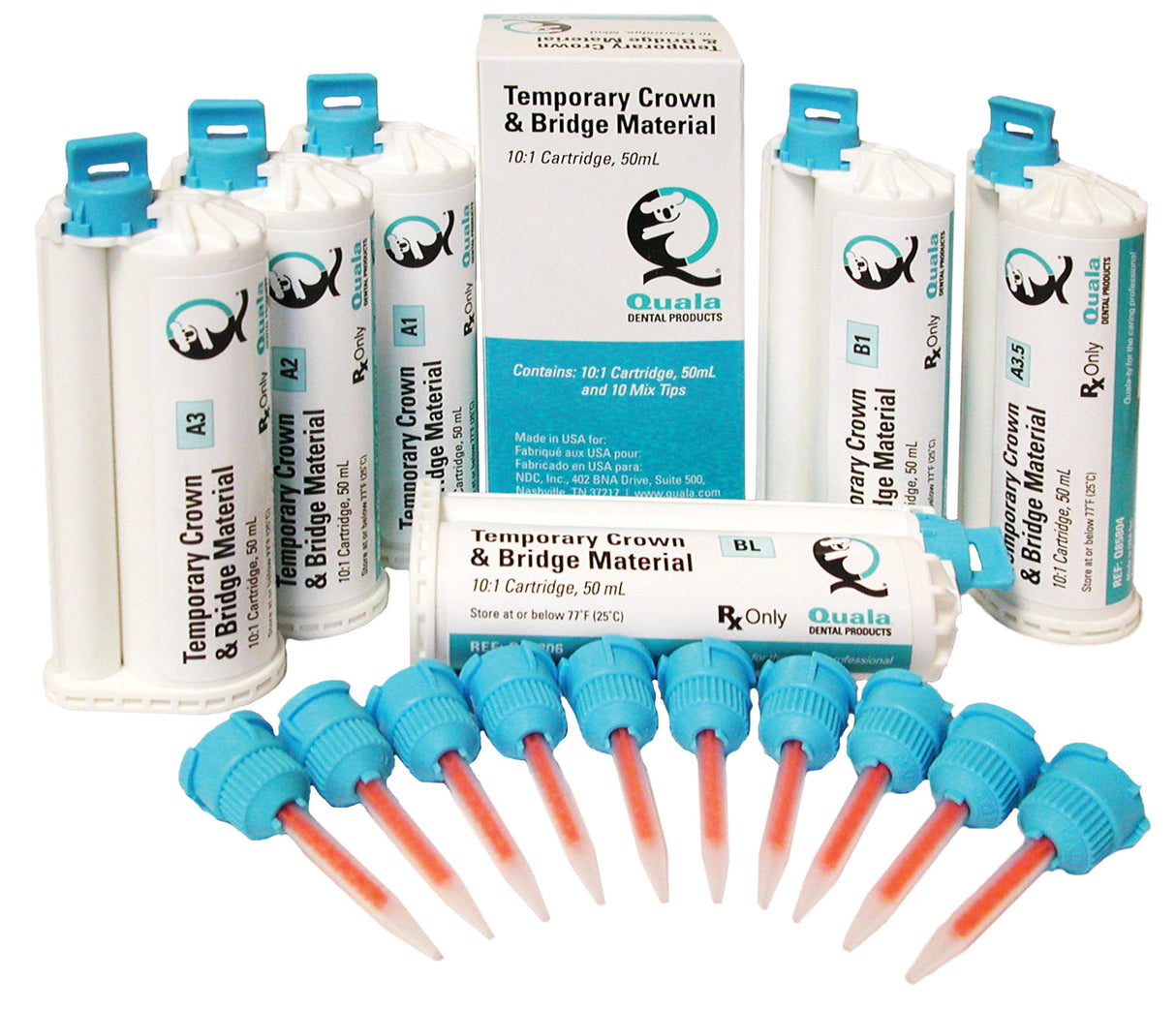 Shade A2, 10:1 ratio, 50 mL cartridge + 10 tips/bx Q85802