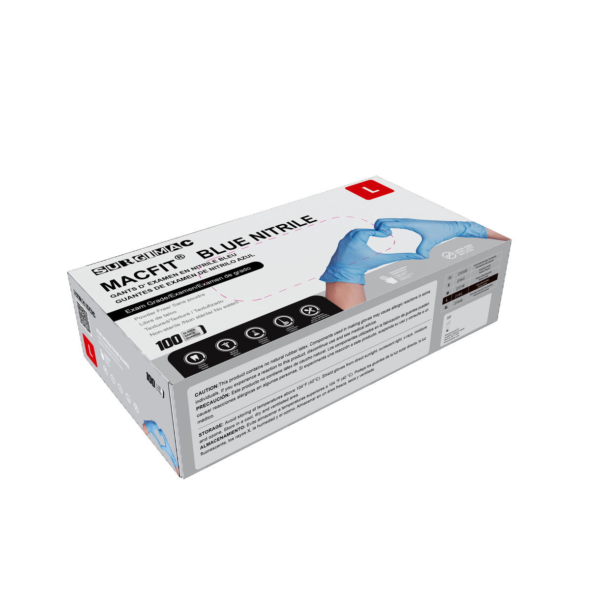 Nitrile Exam Gloves MacFit by SurgiMac | Blue | 100 Count