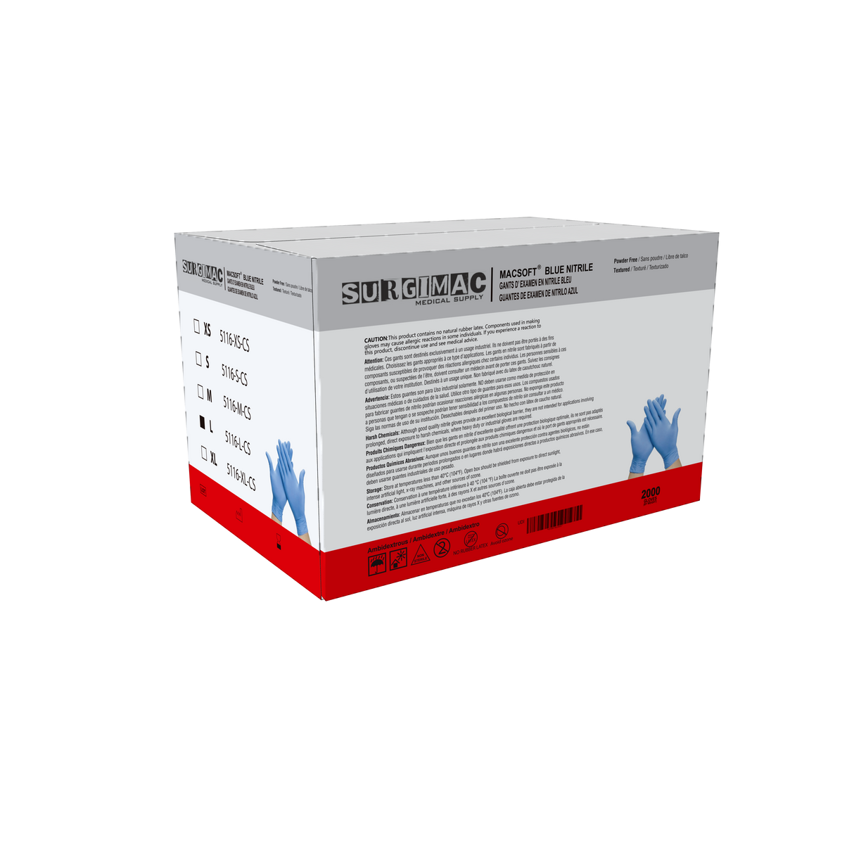 Nitrile Exam Gloves MacSoft by SurgiMac | Blue | Chemo Tested | 200 Count