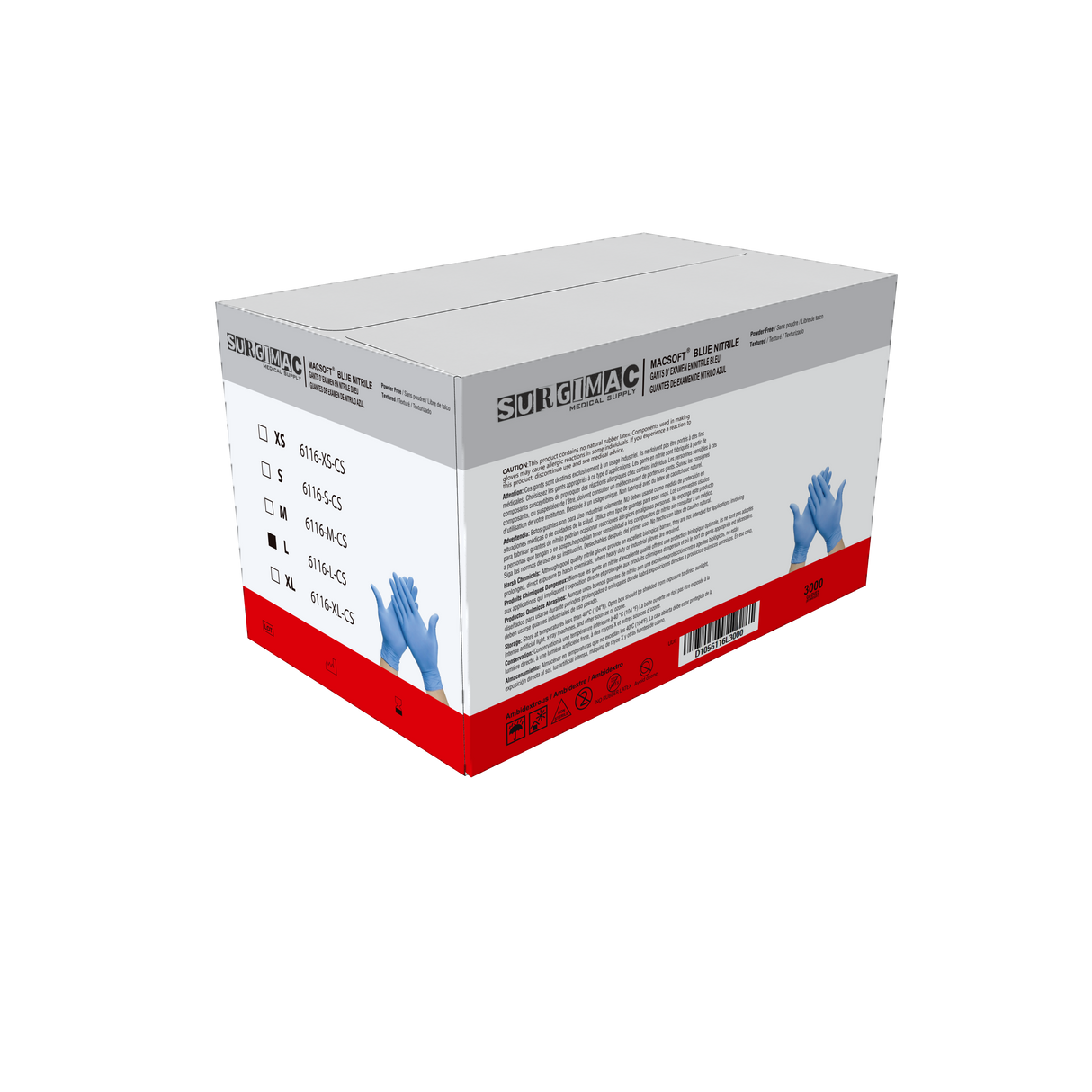 Nitrile Exam Gloves MacSoft by SurgiMac | Blue | Chemo Tested | 300 Count