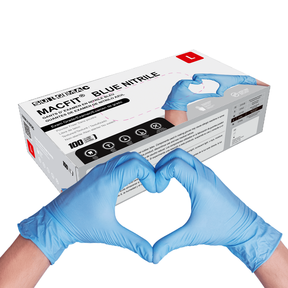 Nitrile Exam Gloves MacFit by SurgiMac | Blue | 100 Count