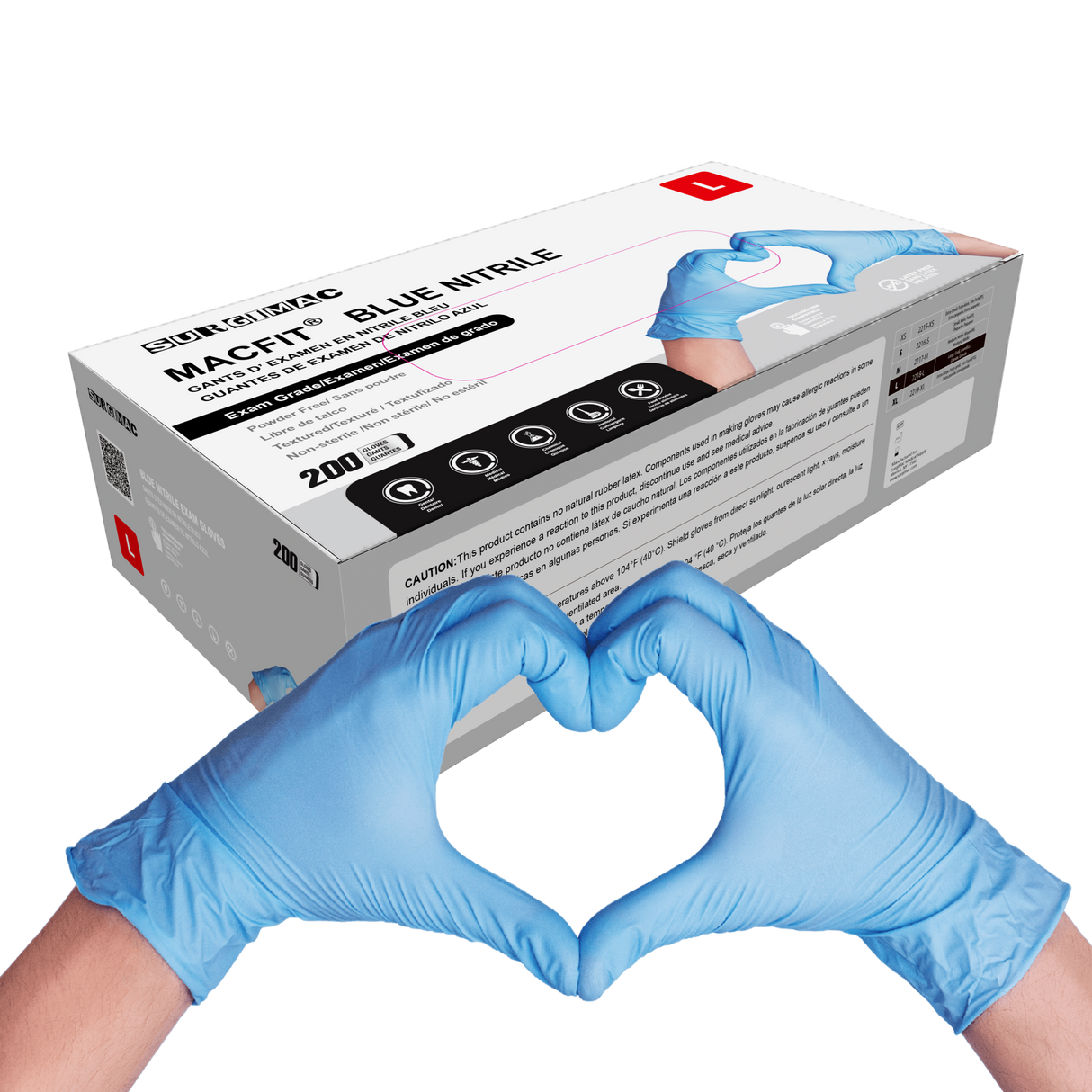 Nitrile Exam Gloves MacFit by SurgiMac | Blue | 200 Count