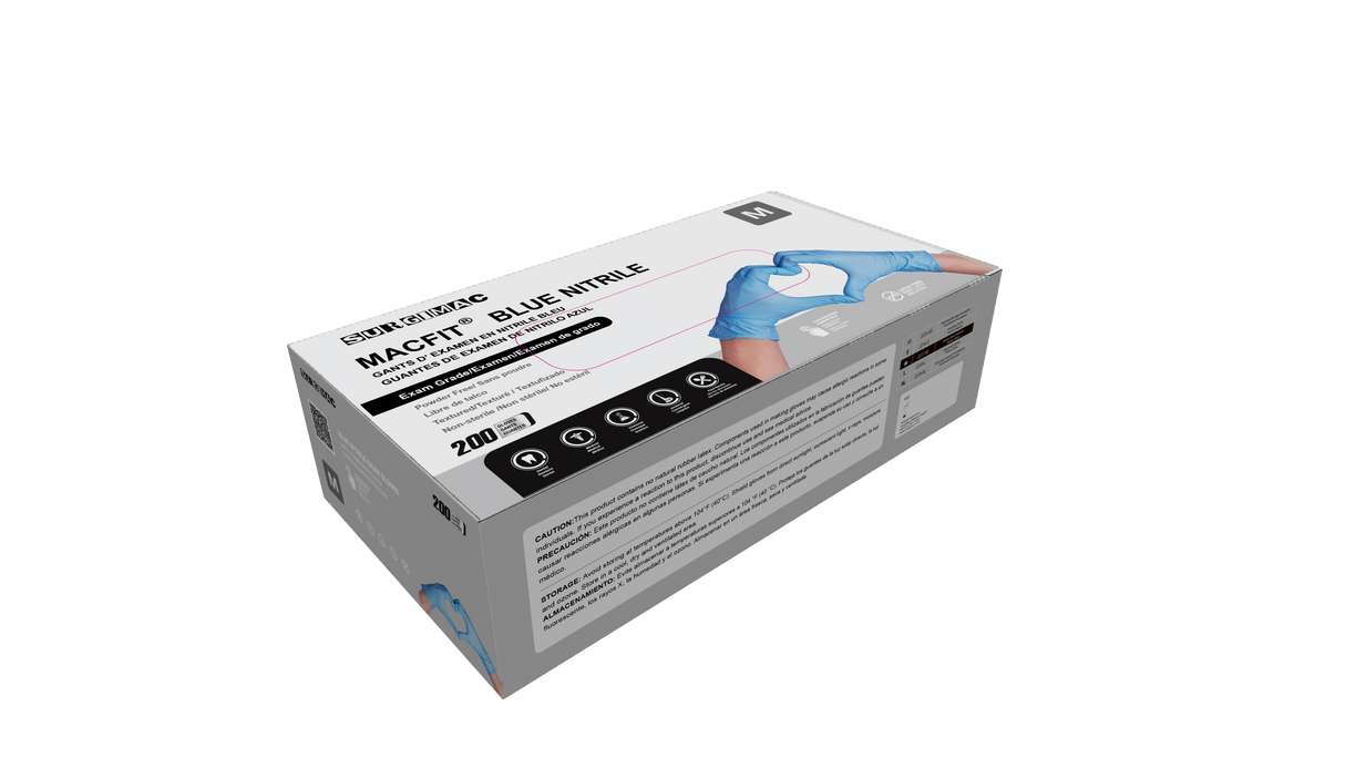 Nitrile Exam Gloves MacFit by SurgiMac | Blue | 200 Count