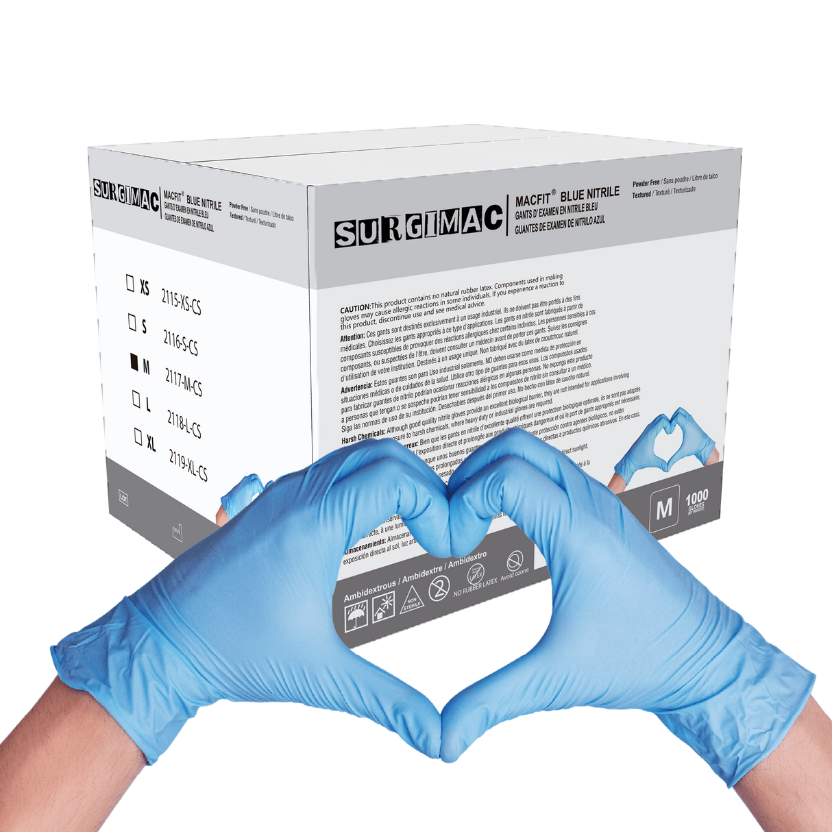 Nitrile Exam Gloves MacFit by SurgiMac | Blue | 100 Count