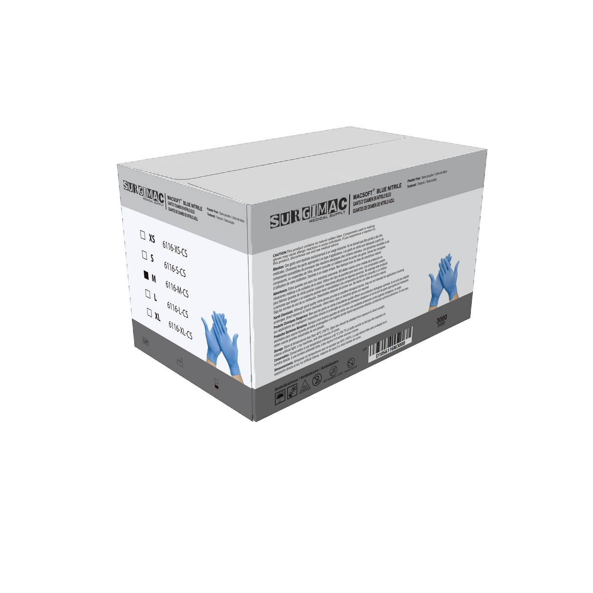 Nitrile Exam Gloves MacSoft by SurgiMac | Blue | Chemo Tested | 300 Count