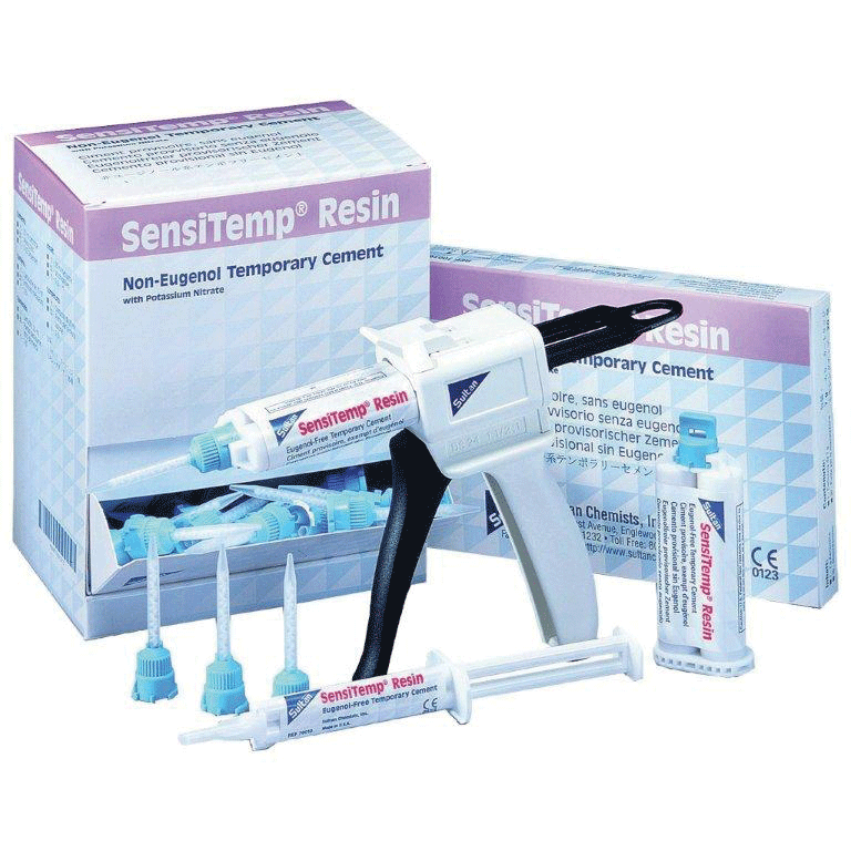 Sultan | Temporary Dental Cement 5ml Auto Mix Syringe & 10 Mixing Tips | 70010