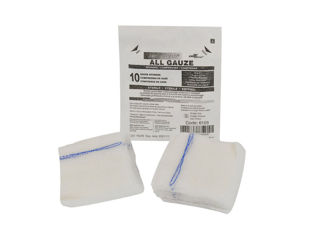 Medicom | Gauze Sponge, 2" x 2", 12-Ply, Sterile, 2s, 50/bx, 30 bx/cs | A2120