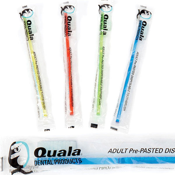 Pre-Pasted Disposable Toothbrush, 39 Tufts, Four Color Assortment Q10917