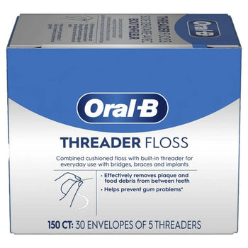 Oral-B Threader Floss 30 envelopes of 5 Threaders, 150/bx