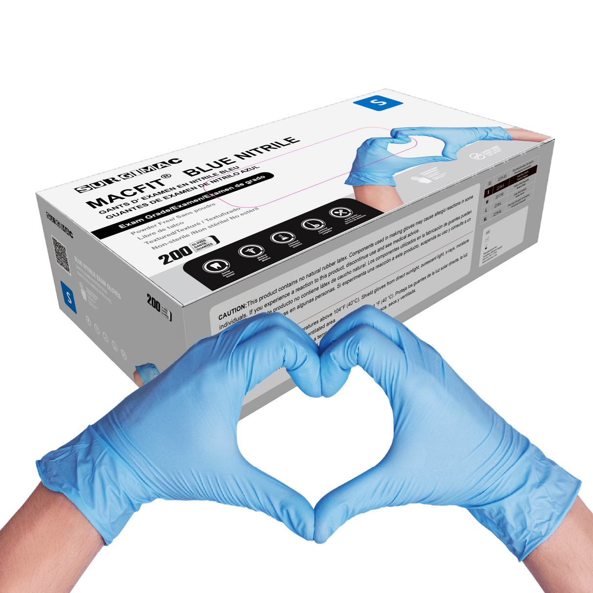 Nitrile Exam Gloves MacFit by SurgiMac | Blue | 200 Count