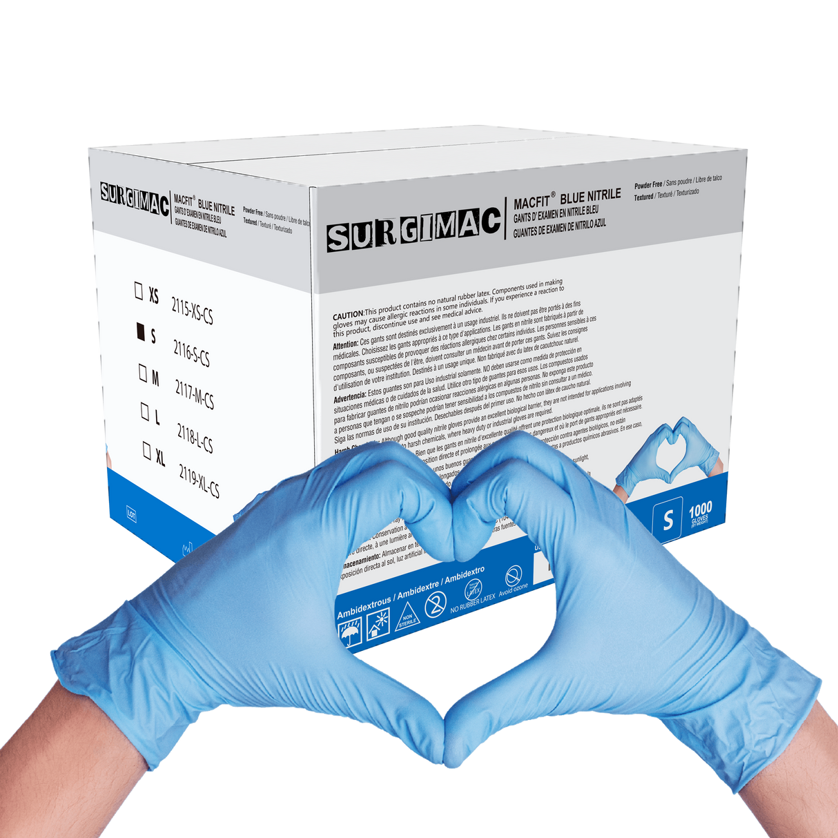 Nitrile Exam Gloves MacFit by SurgiMac | Blue | 100 Count