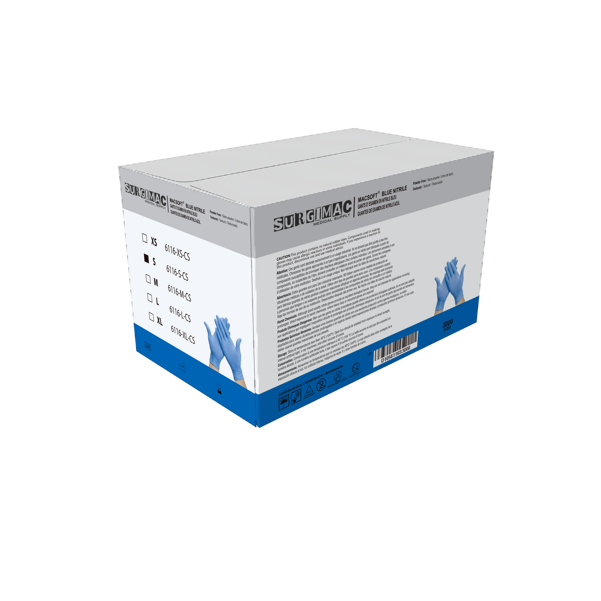 Nitrile Exam Gloves MacSoft by SurgiMac | Blue | Chemo Tested | 300 Count