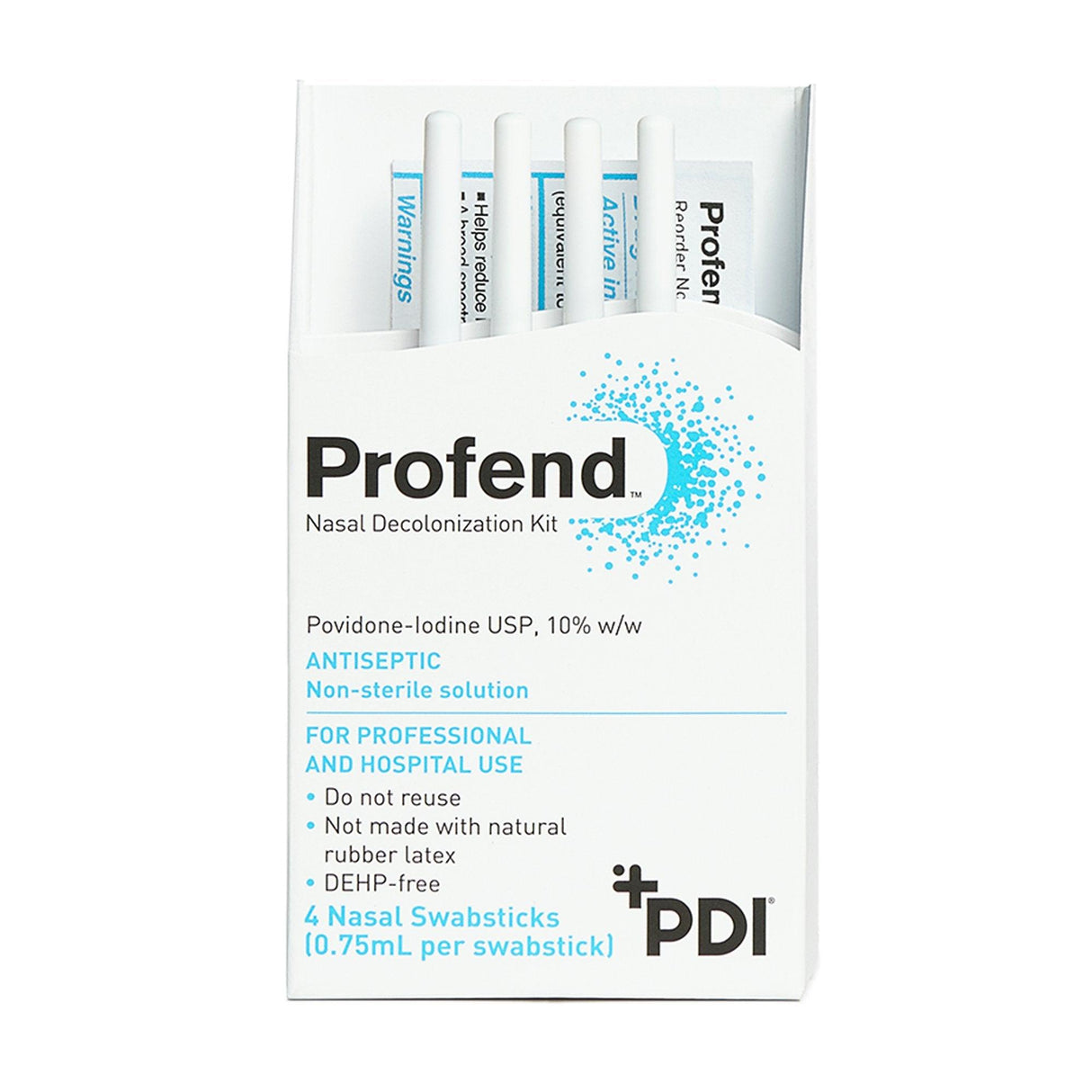 PDI | Impregnated Nasal Swabstick Kit Profend Povidone-Iodine NonSterile 4 per Pack | X12048-1