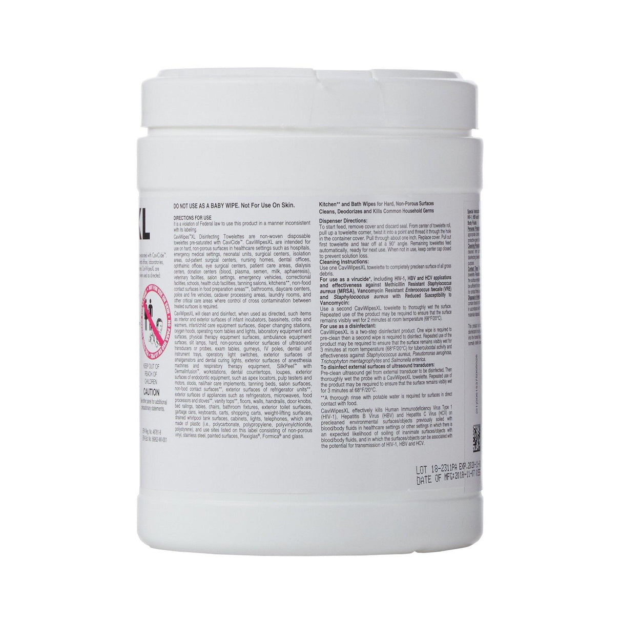 Metrex | Metrex Cavi Wipes XL Surface Disinfectant Premoistened Alcohol Based Manual Pull Wipe 66 Count | 13-1150-1