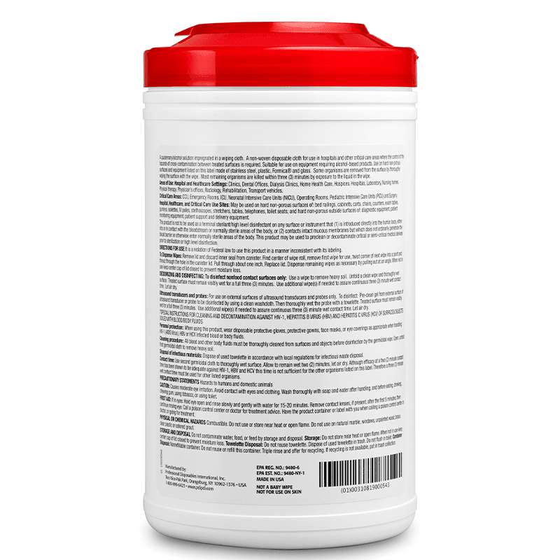 PDI | PDI Sani-Cloth Plus Extra-Large Wipes (7.5" x 15") 6 x 65/Canister. 3 min | Q85084-1