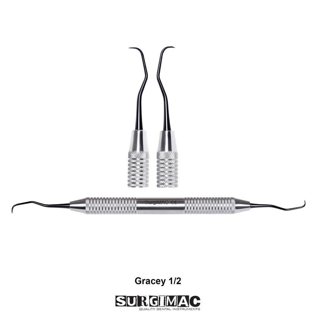 SurgiMac | SurgiMac #Gracey 1/2 Curette, Double Ended, Stainless Steel, Black Series, 1/Pk | 10-501B
