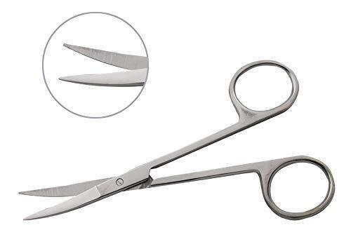 SurgiMac | Iris Micro Dissecting Dental Lab Sharp Scissors, 4.5" (11.43cm) Fine Point Curved, Stainless Steel (Set of 5) by SurgiMac | 16-2609-5