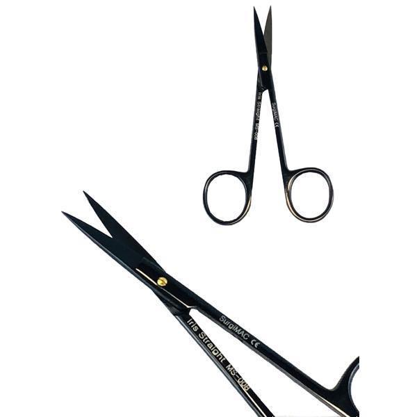 SurgiMac | SurgiMac Iris Scissors, Straight, Stainless Steel, Black Series, 1/Pk | MS-008BL