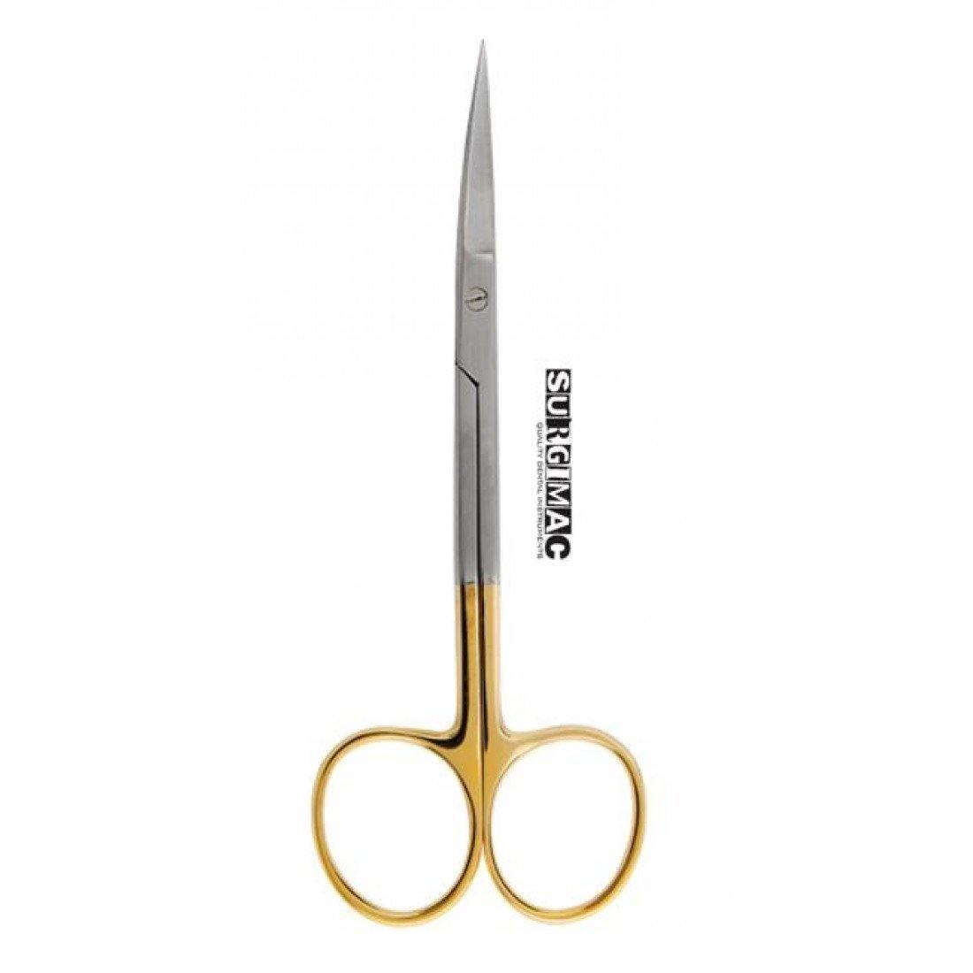 SurgiMac | SurgiMac Iris Scissors Curved with Tungsten Carbide Tips, Gold Handles, Stainless Steel, Air Series, 1/Pk | MS-002