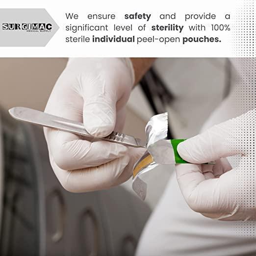 SurgiMac | Surgical Scalpel Blade, Plastic Handle, ProCut, Sterile, Stainless Steel, Box of 10 | 10-4110-P