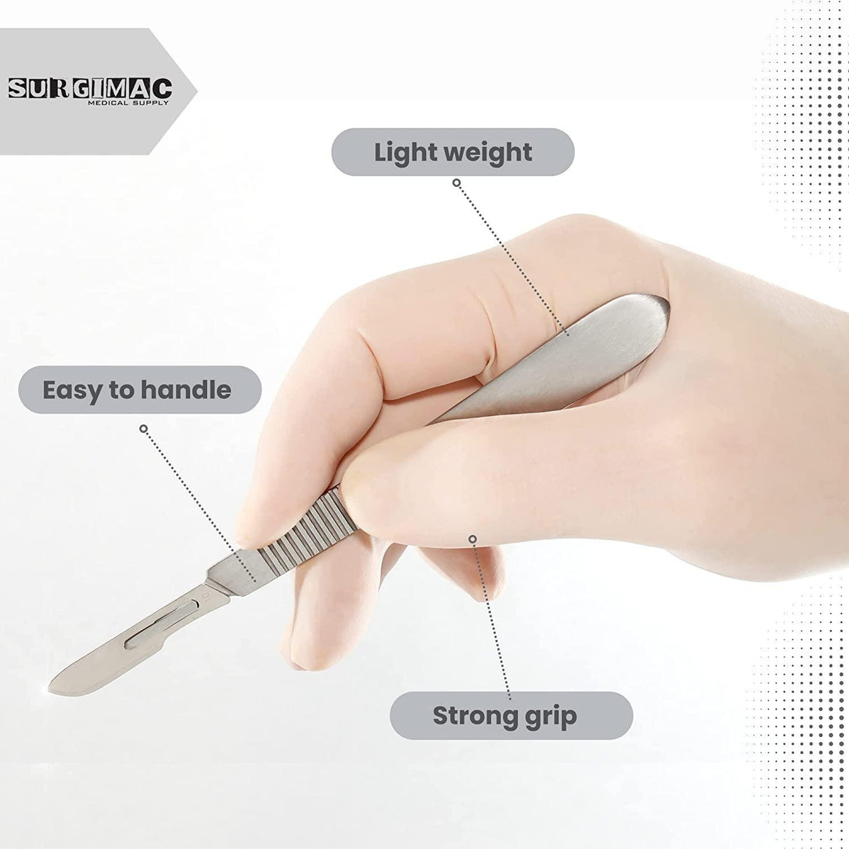 SurgiMac | SurgiMac #10 Sterile Stainless Steel Surgical Scalpel Blade, ProCut, Box of 100 | 10-1210-P