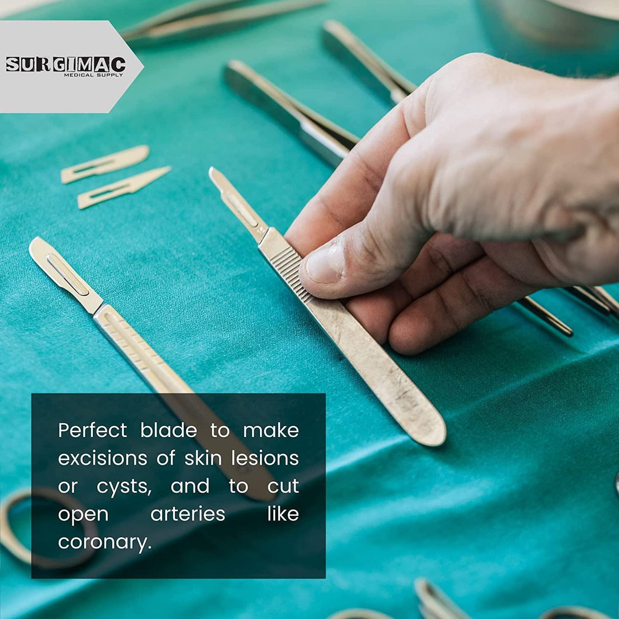 SurgiMac | SurgiMac #10 Sterile Stainless Steel Surgical Scalpel Blade, ProCut, Box of 100 | 10-1210-P