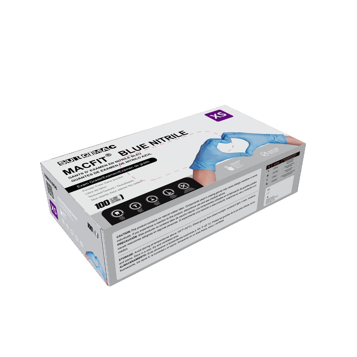 Nitrile Exam Gloves MacFit by SurgiMac | Blue | 100 Count