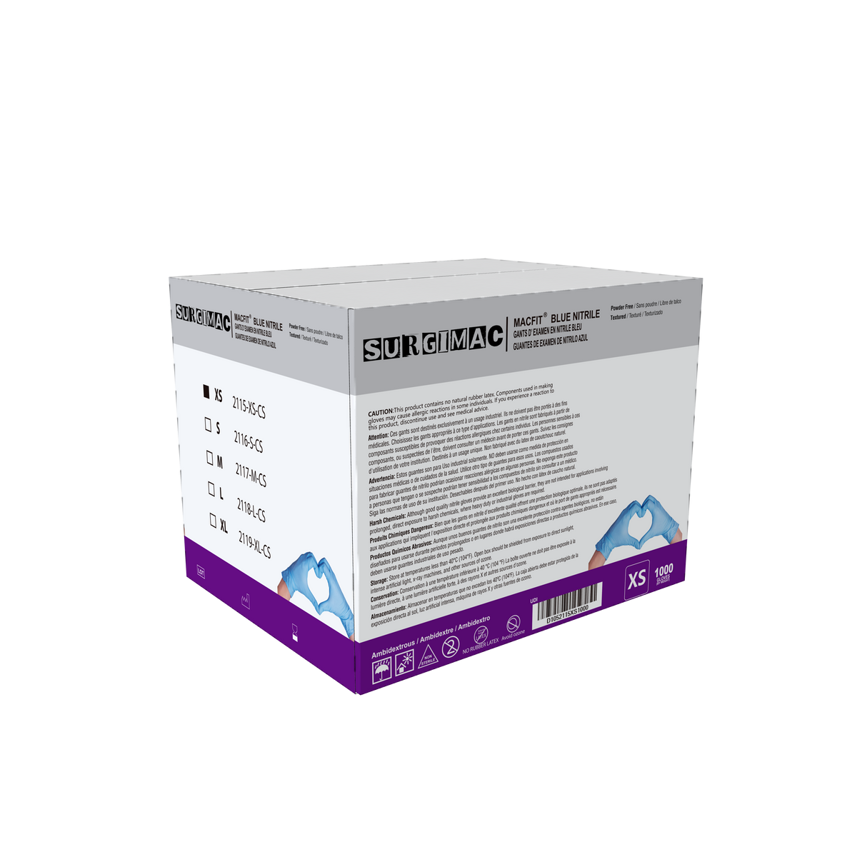 Nitrile Exam Gloves MacFit by SurgiMac | Blue | 100 Count