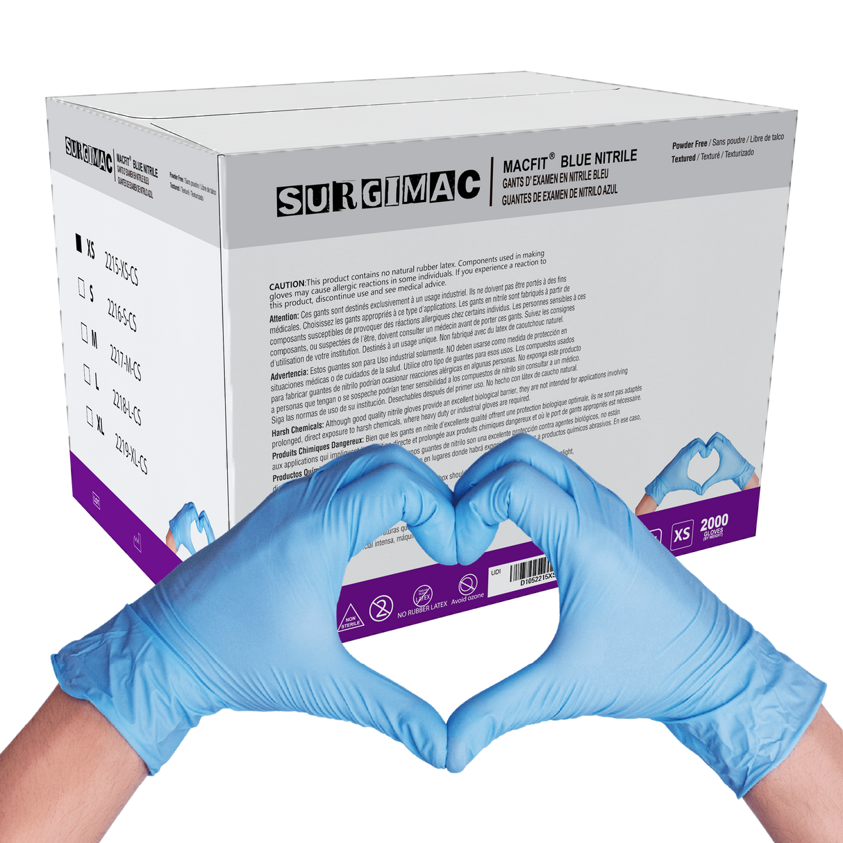 Nitrile Exam Gloves MacFit by SurgiMac | Blue | 200 Count