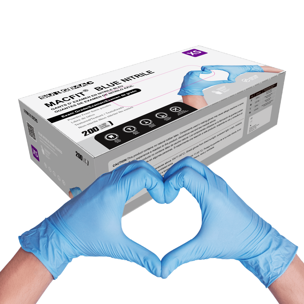 Nitrile Exam Gloves MacFit by SurgiMac | Blue | 200 Count