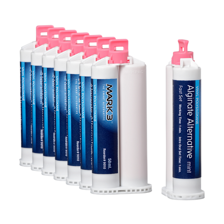 MARK3 | MARK3 VPS Alginate alternative, Fast set, Mint flavor, 8 x 50ml Cartridges per Box | 100-9010