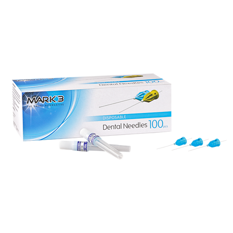 MARK3 | Plastic Needles 30ga. Short 1" (25mm) Blue 100/bx. | 16306