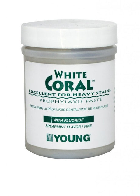 Young Dental | Young White, Coral, Mint, Coarse, 250g W/ Fluoride, 9oz | 033209