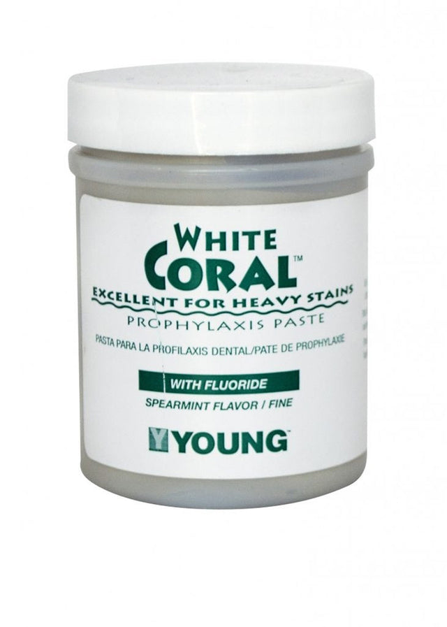 Young Dental | Young White, Coral, Mint, Coarse, 250g W/ Fluoride, 9oz | 033209