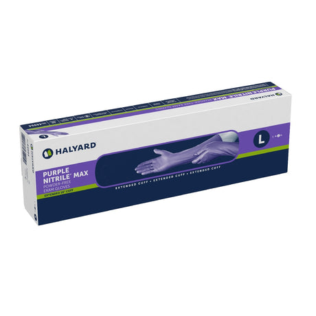 O&M Halyard Inc | Exam Glove Purple Nitrile Max NonSterile Nitrile Extended Cuff Length Fully Textured Purple Not Rated | 44994-50