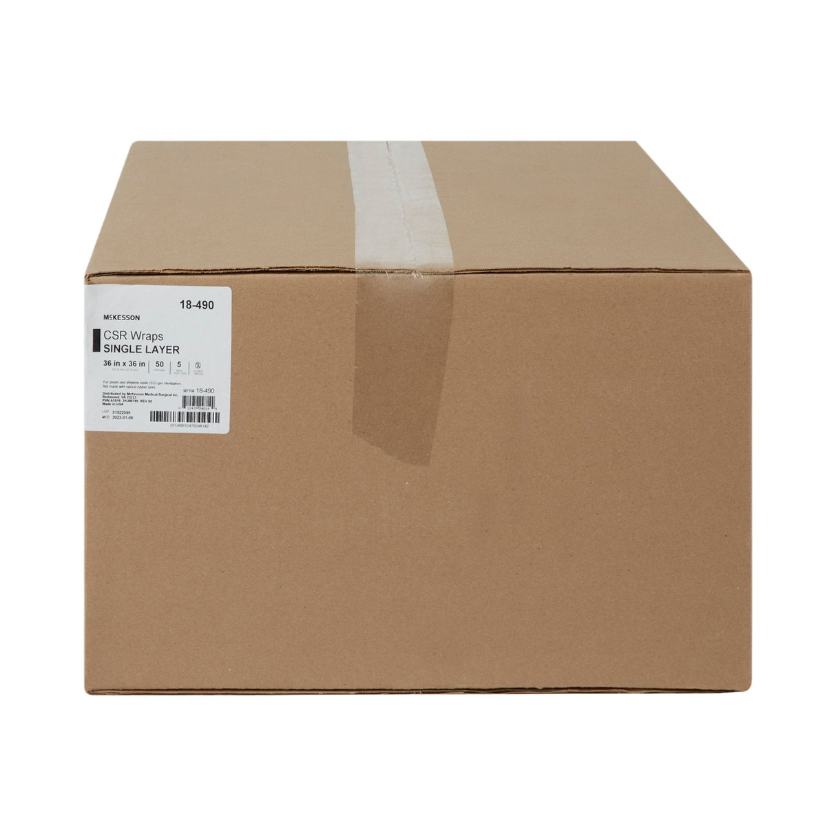 SurgiMac | McKesson Sterilization Wrap Blue 36 X 36 Inch Single Layer Cellulose Steam / EO Gas | 18-490