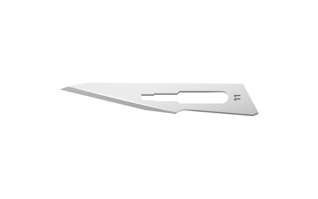 SurgiMac | #11 Sterile Stainless Steel Surgical Scalpel Blade with Plastic Handle | MacCut by SurgiMac | Box of 10 | MC-10-4111