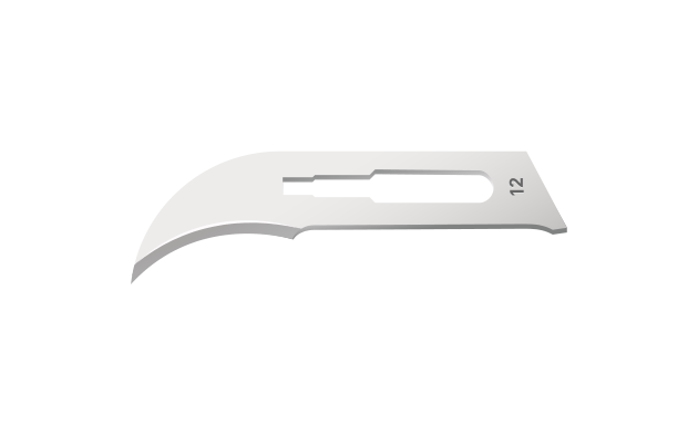 SurgiMac | #12 Sterile Stainless Steel Disposable Scalpel Blades with Plastic Handle | MacCut by SurgiMac | Box of 10 | MC-10-4112