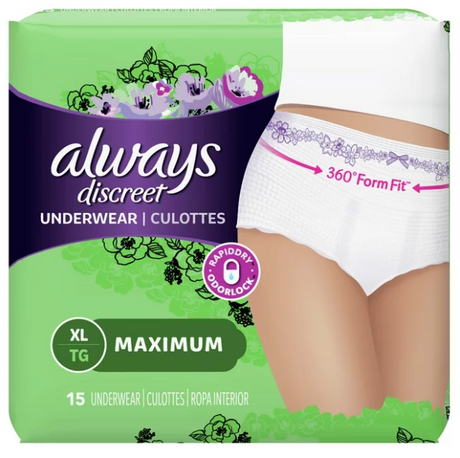 Procter & Gamble | Always Discreet Pads, Xl Maximum, 1x, 15/pk, 3 Pk/cs | 3700088761