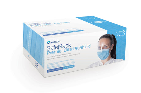 Medicom | Premier Elite ProShield Earloop Mask With Visor, Astm Level 3, 4 Bx/cs | 204215