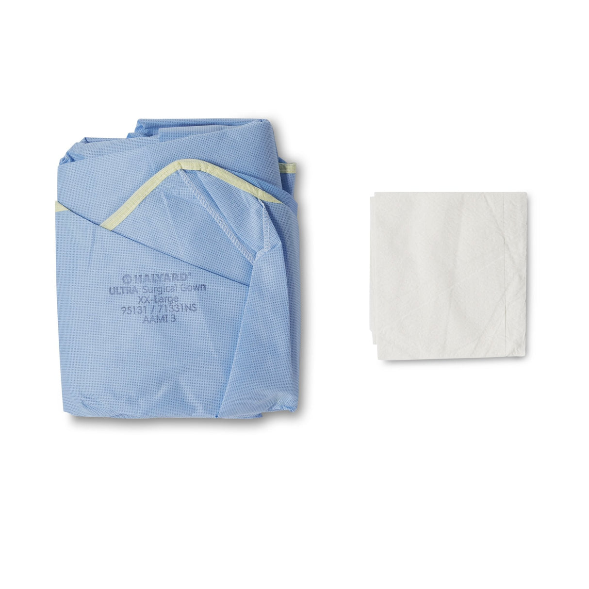 O&M Halyard Inc | Non-Reinforced Surgical Gown with Towel ULTRA Blue Sterile AAMI Level 3 Disposable | 95101