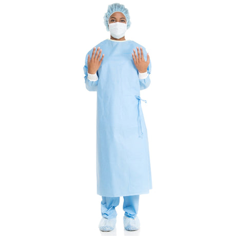 O&M Halyard Inc | Non-Reinforced Surgical Gown with Towel ULTRA Blue Sterile AAMI Level 3 Disposable | 95101